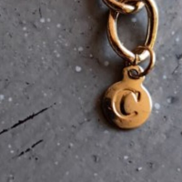 Heavy Double Textured Necklace and earrings gold tone C Brand Set - Picture 4 of 4